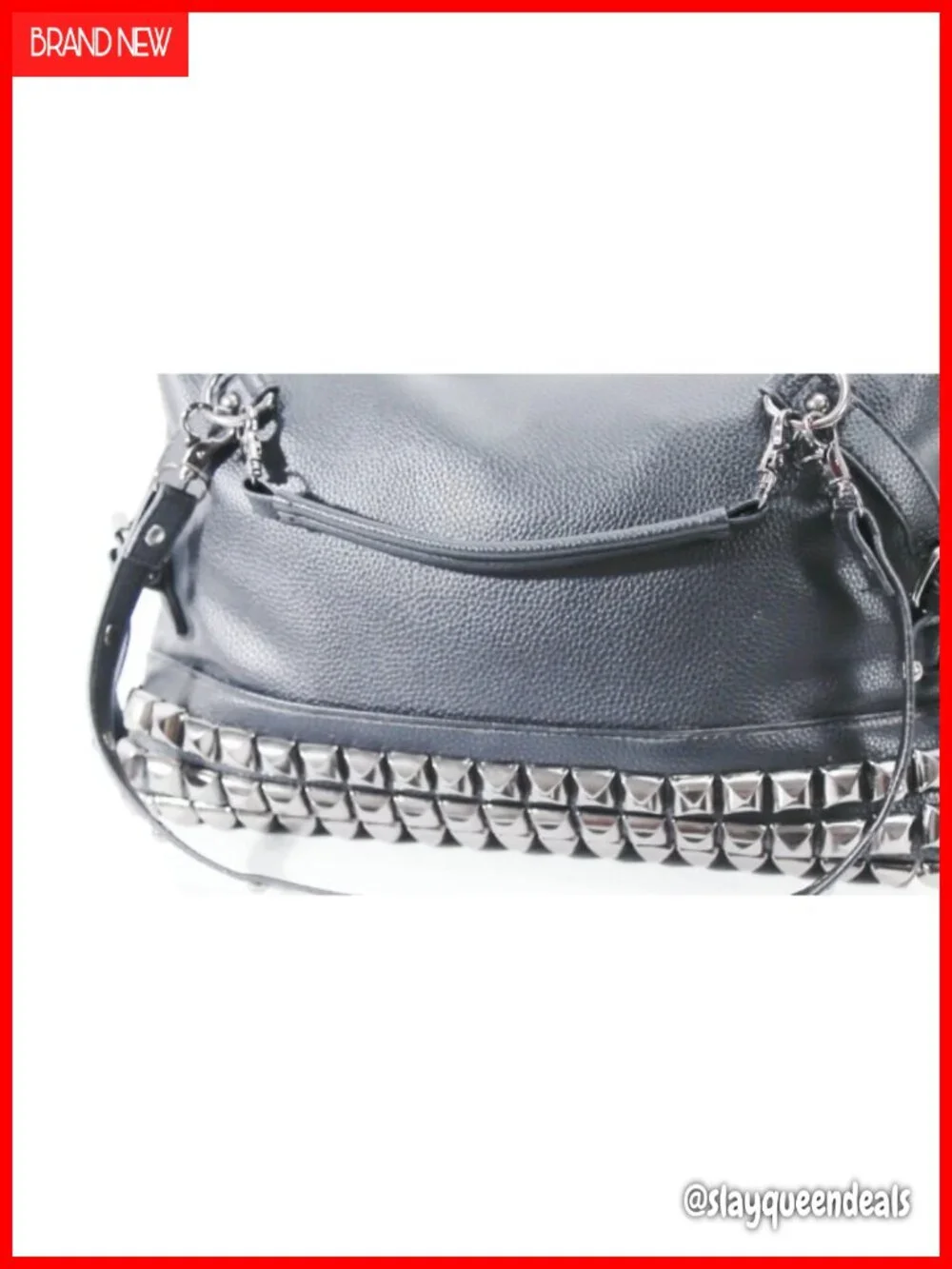 Punk Rivet Hobo Handbag for Women Large Crossbody Purse Faux Leather Top Handle